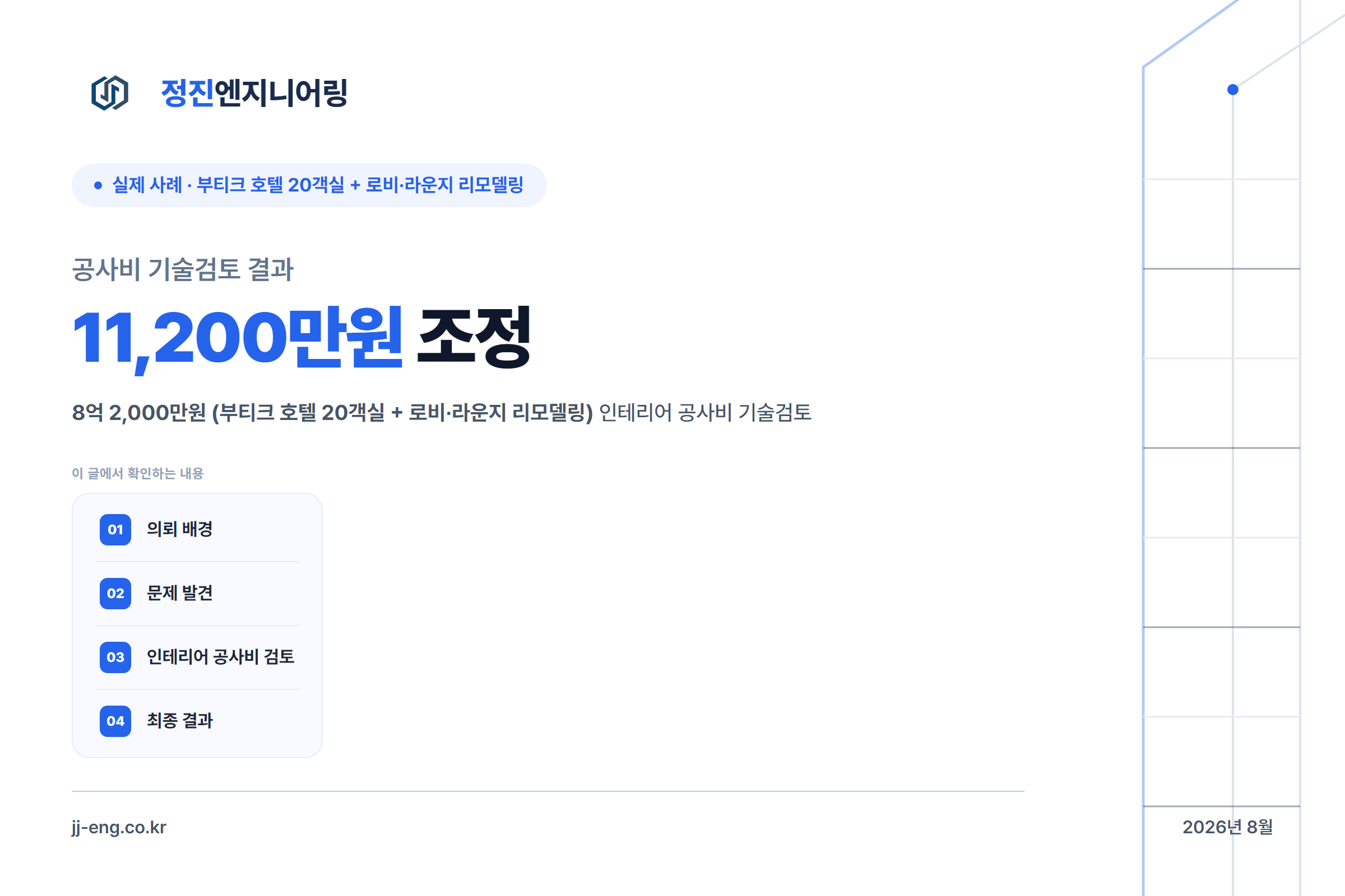 부티크 호텔 리모델링 공사비검토 사례