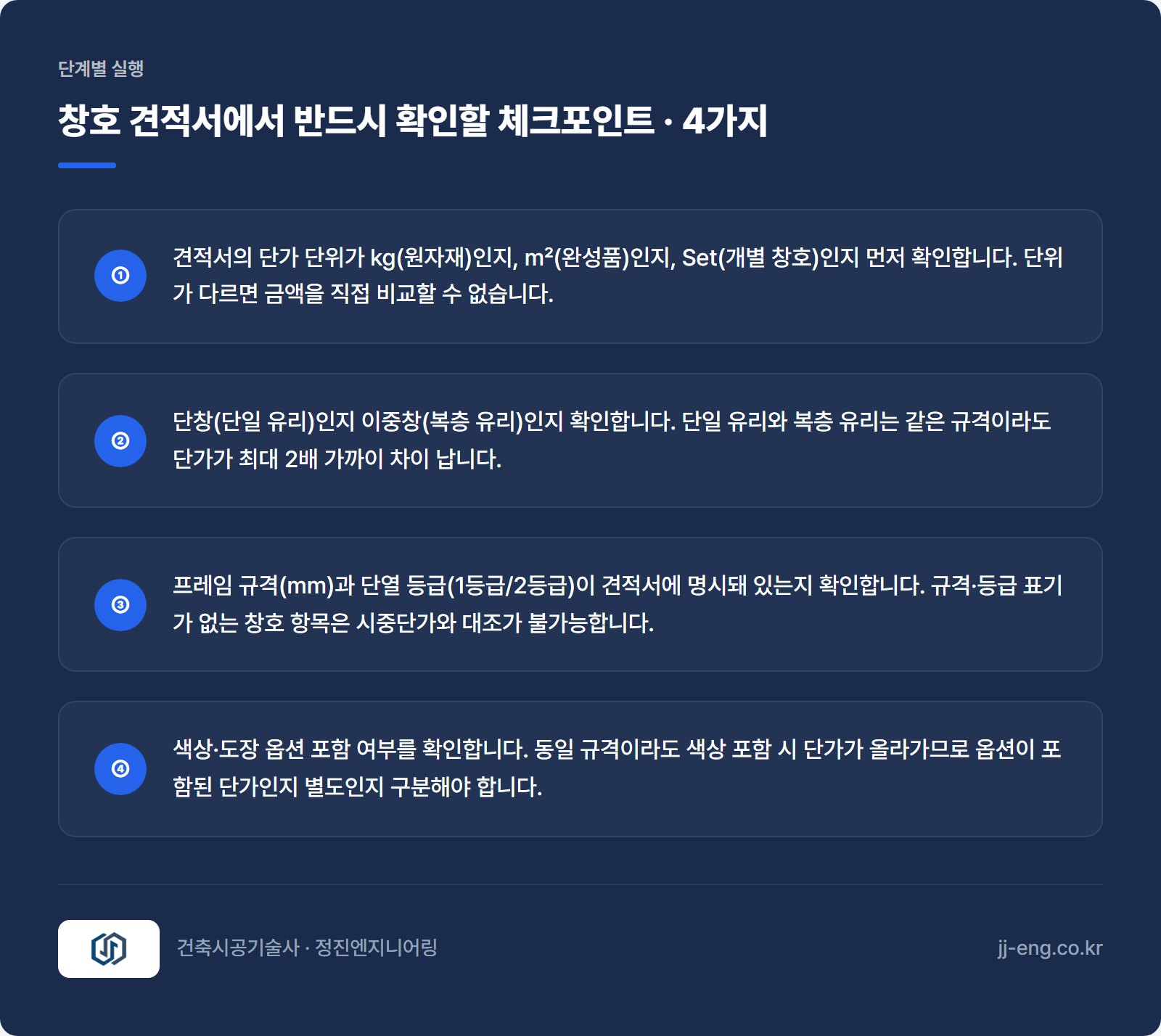 창호 견적서 체크포인트